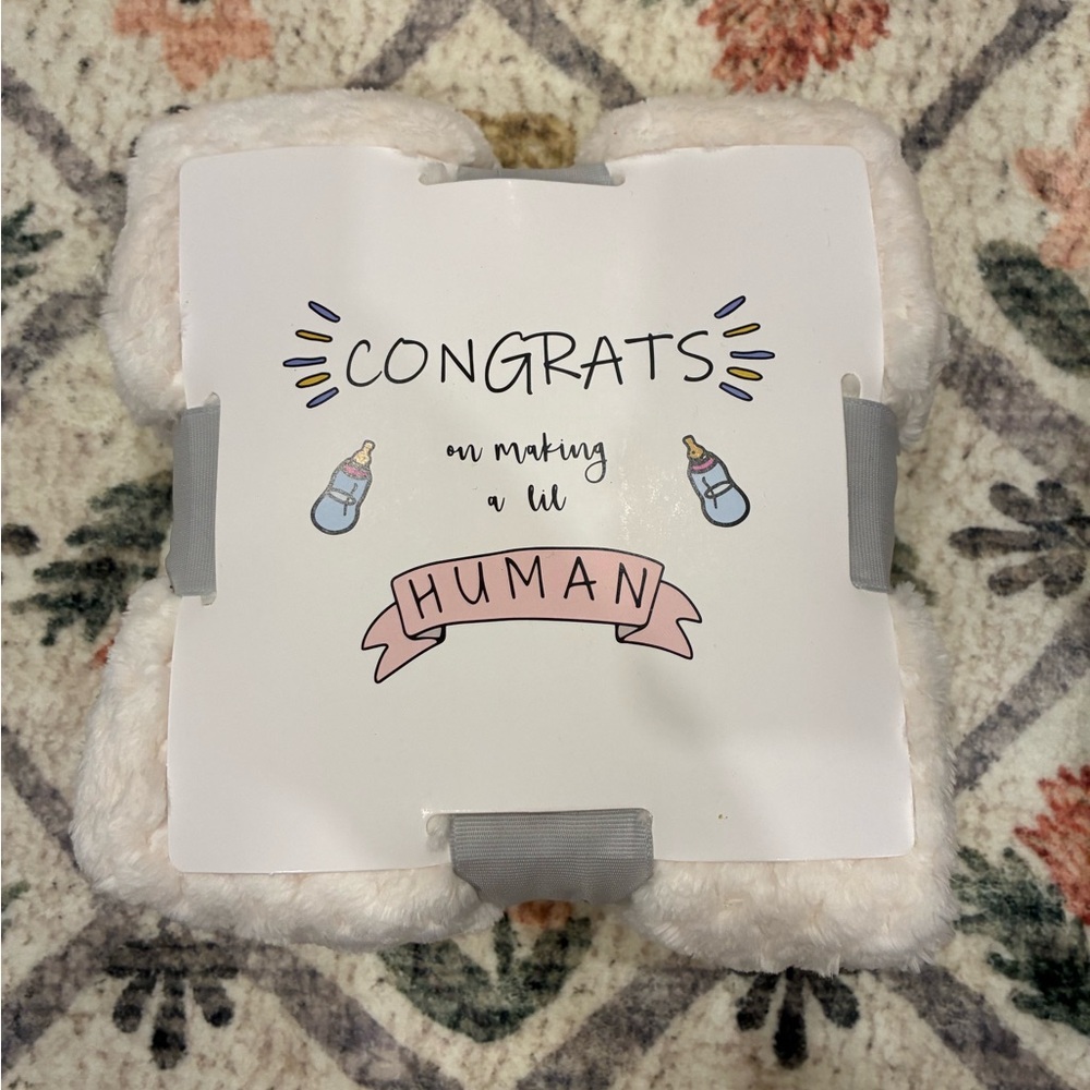 NEW White Plush Baby Blanket